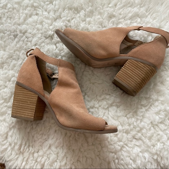 Sole Society Tan Peep Toe Cut Out Booties - Picture 8 of 9